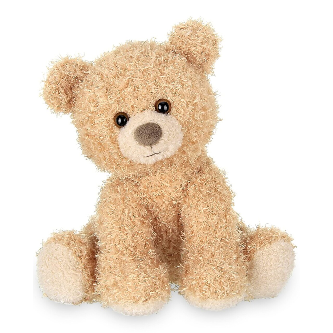 Bearington Curlie Teddy Bear Stuffed Animal - 10.5" Cuddly Plush Bear with Curly Fur and Weighted Bottom for Easy Display - Ultra Soft Stuffed Animals and Teddy Bears Gift for Kids and Collectors
